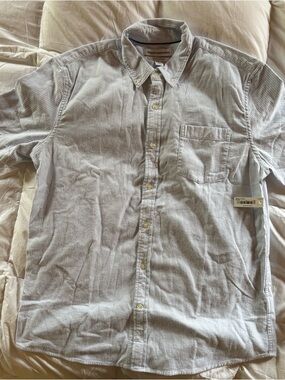 Amazon Essentials Light Blue Striped Button-Down Shirt